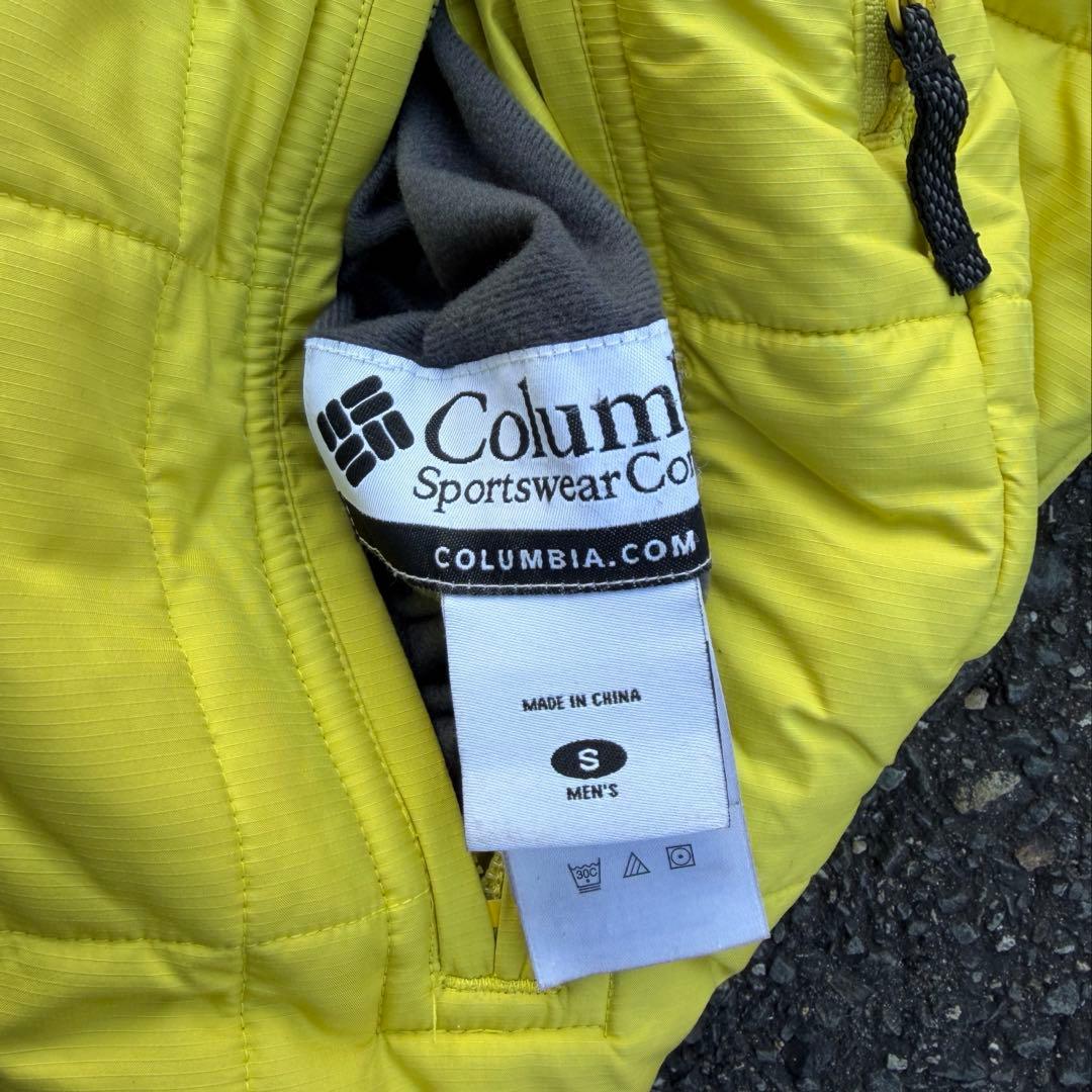 コロンビア hooded puffer jacket テック イエロー ブラウン
