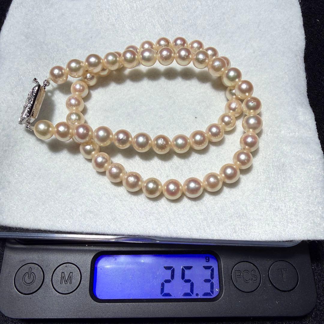 照り強✨️ あこや真珠 パール ネックレス 約6.5~7.0mm 本真珠