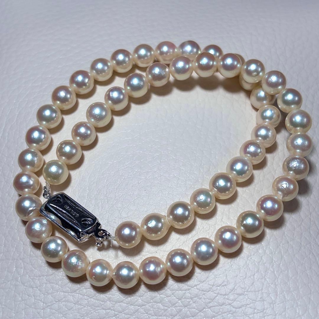 照り強✨️ あこや真珠 パール ネックレス 約6.5~7.0mm 本真珠