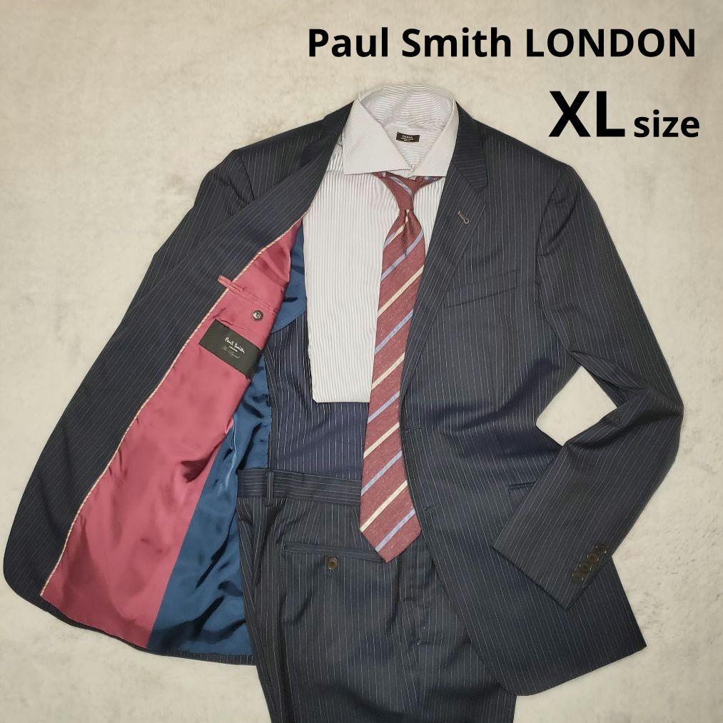 ポールスミス ロンドン スーツ ネイビー ストライプセットアップ 180 大きい