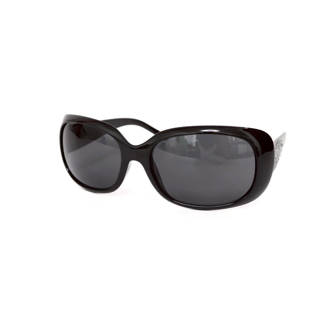 美品 CHANEL ラインストーンサングラス 黒 6026-B d09