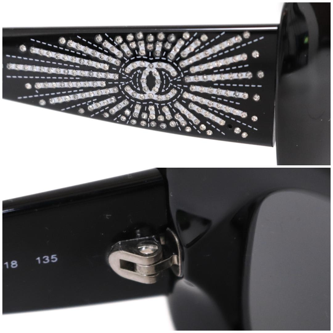 美品 CHANEL ラインストーンサングラス 黒 6026-B d09