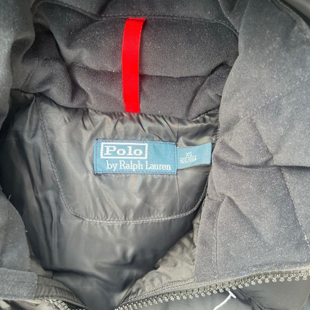 ポロラルフローレン ダウンベスト ブラック XS ビックポニー 刺繍
