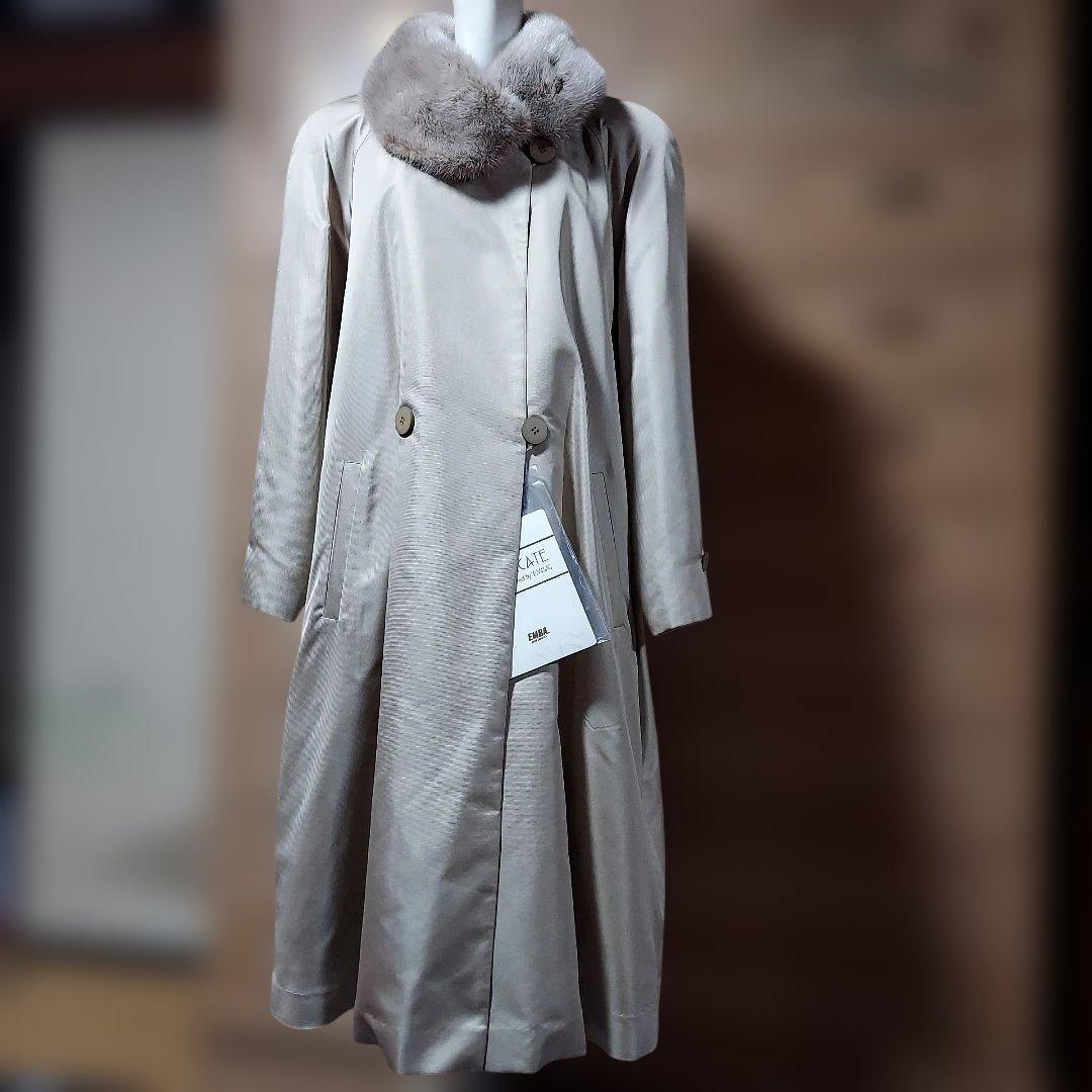 ミンク襟フォックスライナーシルク100%コートKIMIJIMA*えりか*