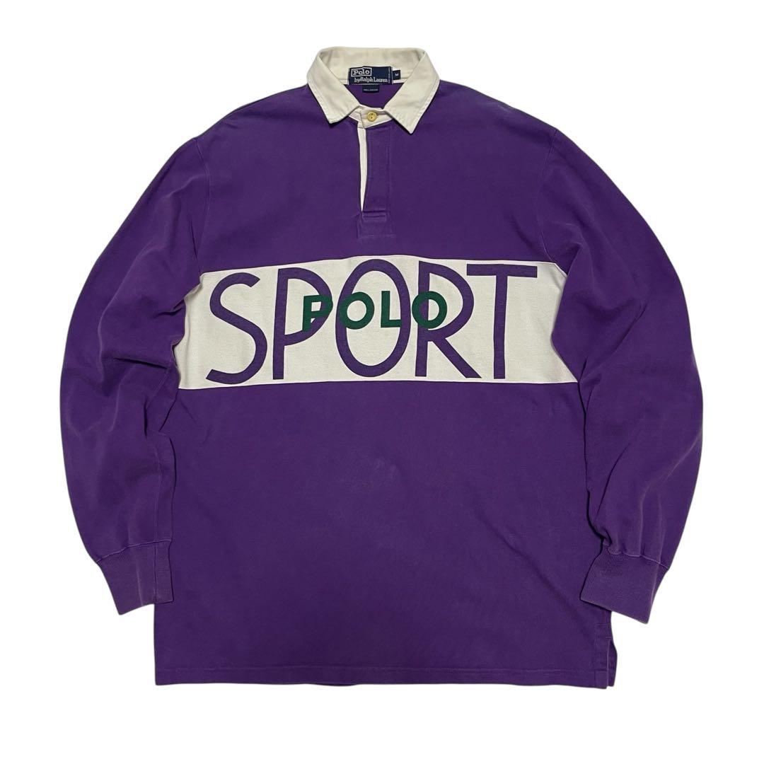 90's 初期 POLO SPORT ラガーシャツ ラルフローレン パープル