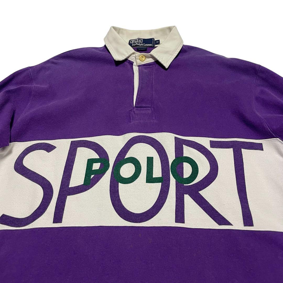90's 初期 POLO SPORT ラガーシャツ ラルフローレン パープル