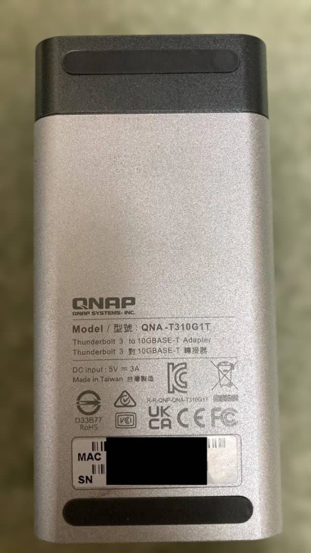 QNAP QNA-T310G1T Thunderbolt3 10GbEアダプタ1