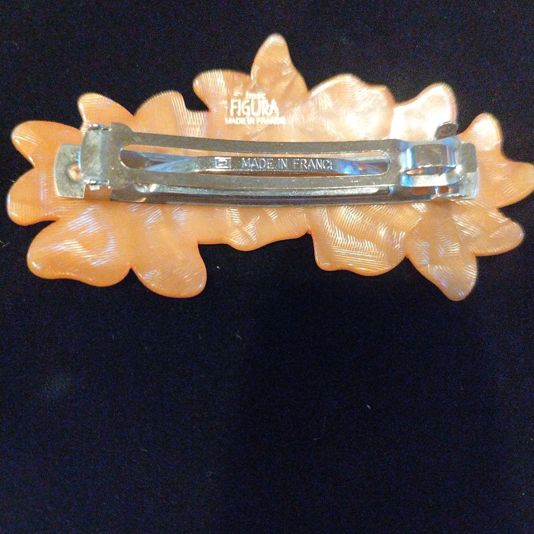 ⑬imac ビンテージオレンジ花モチーフヘアクリップ