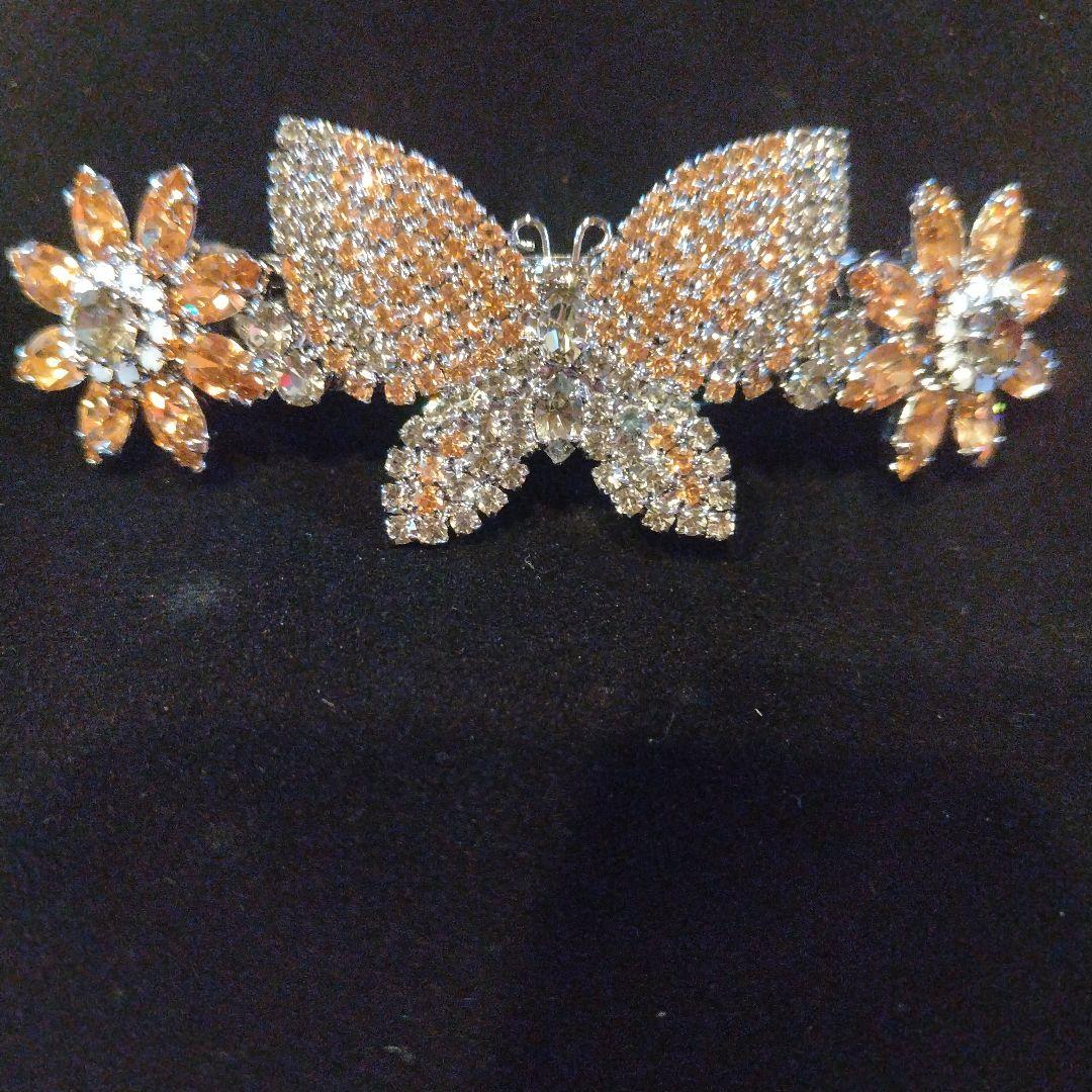 ⑬imac ビンテージオレンジ花モチーフヘアクリップ