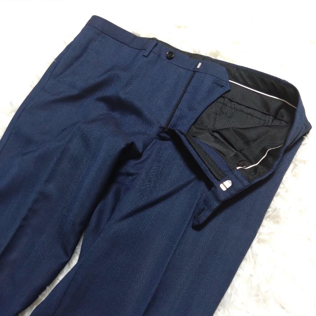 美品 スーツセレクト スリーピーススーツ セットアップ ネイビー L相当