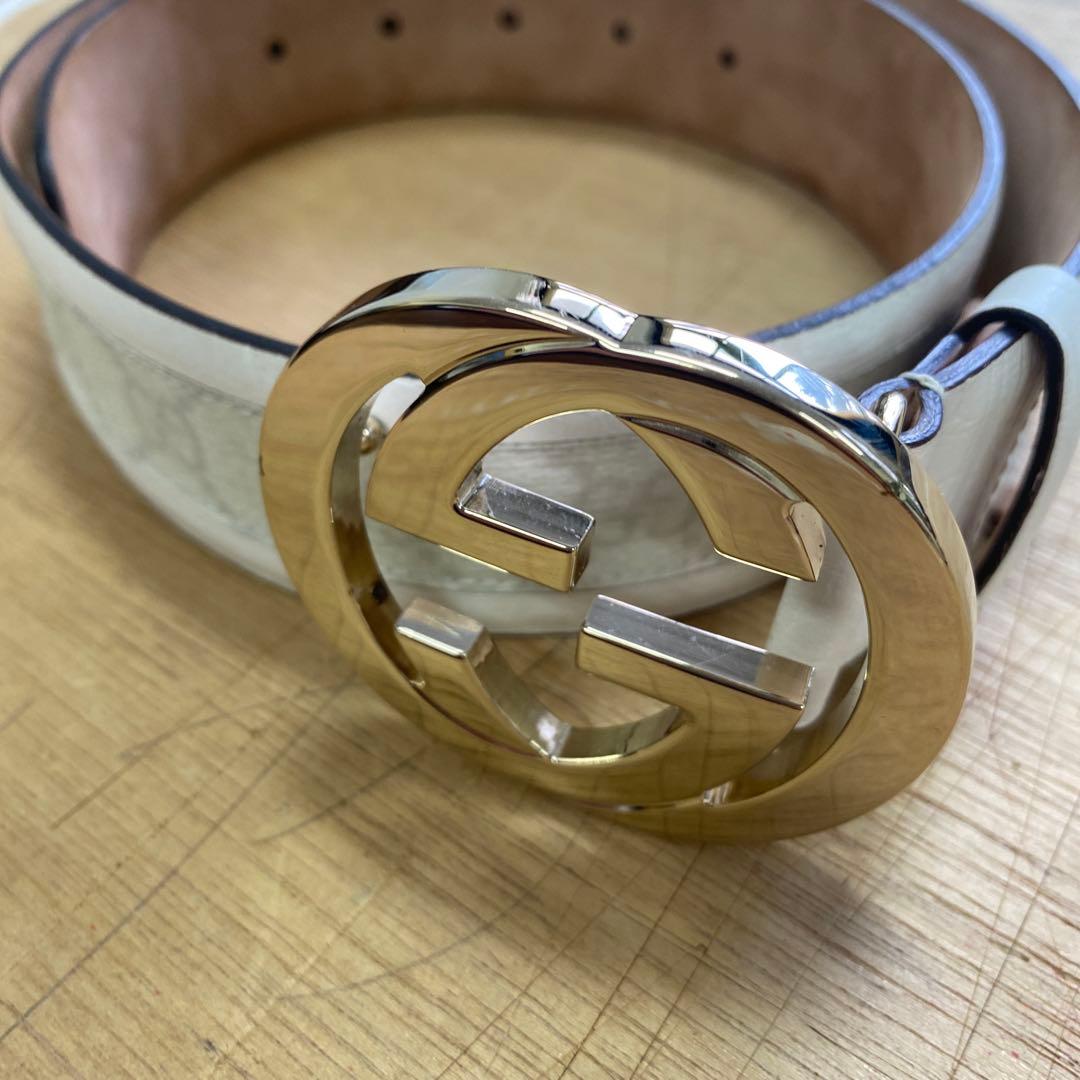 REO GUCCI ベルト インターロッキング グッチシマ GGレザー