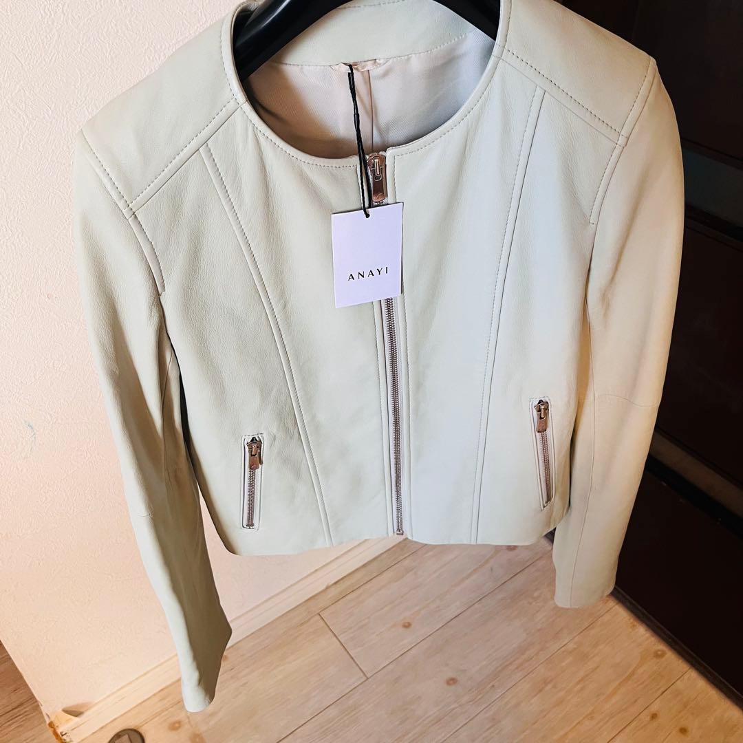 新品☆ ANAYI ラムレザークルージャケット/セオリー、23区、ロペ