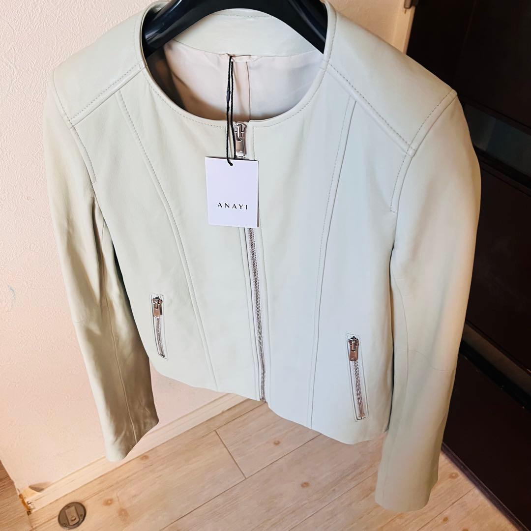 新品☆ ANAYI ラムレザークルージャケット/セオリー、23区、ロペ