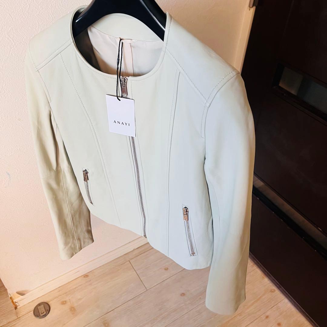 新品☆ ANAYI ラムレザークルージャケット/セオリー、23区、ロペ