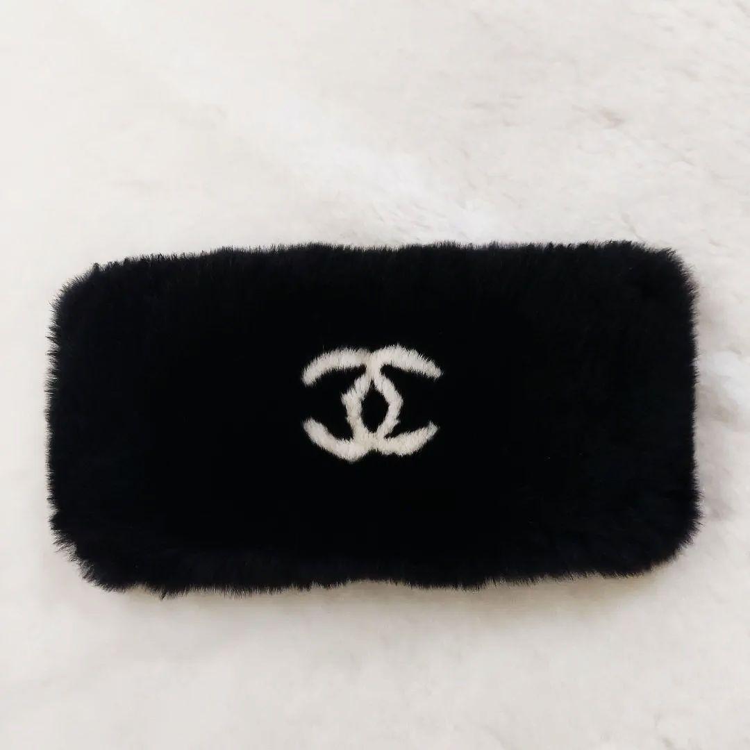 【美品】CHANEL　ラパンブレスレット　リストバンド　ラビットファー　ブラック