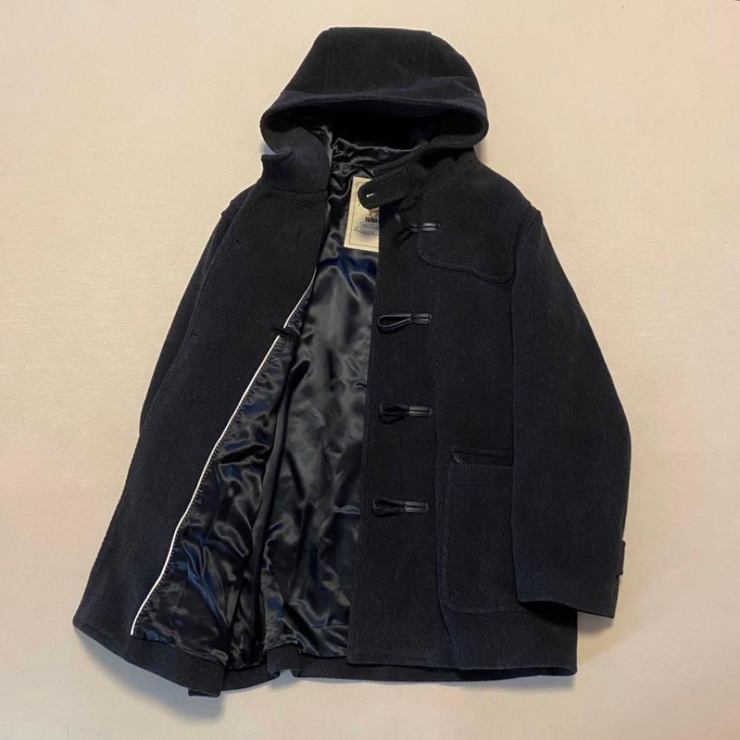 PAPAS＋パパス ダッフルコート L ブラック　レザー切り替え