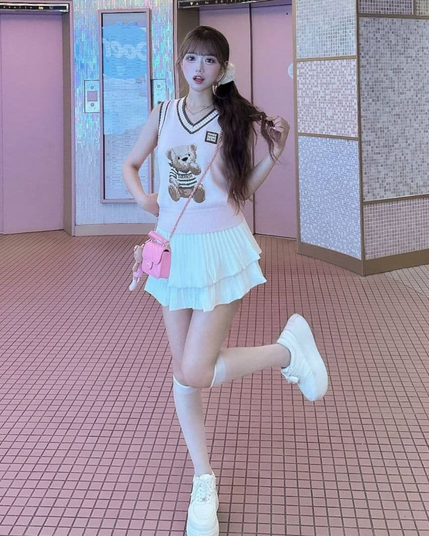 Darich ナロープリーツティアードミニスカート M 白★