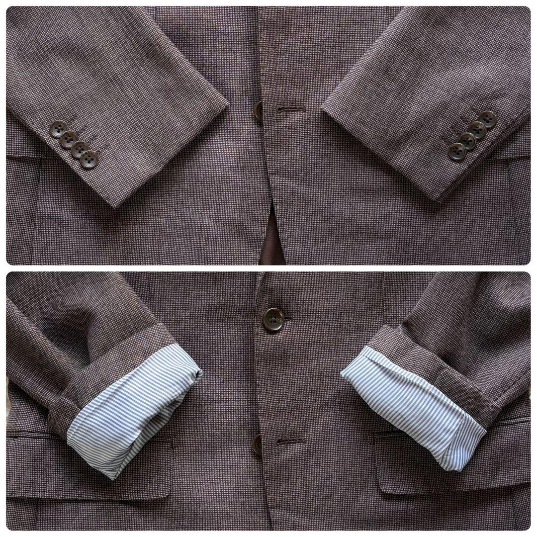 美品 BEAMS HEART セットアップ 生地英国製マーティンソンズ 茶 44