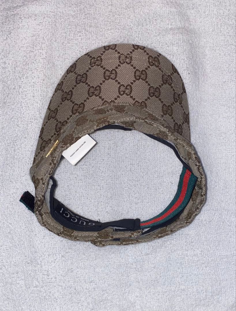 (中古)GUCCI GGパターン サンバイザー ベージュ