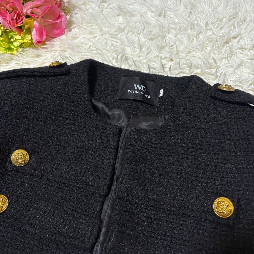 ALUDE SELECT design tweed jacket ブラック　L