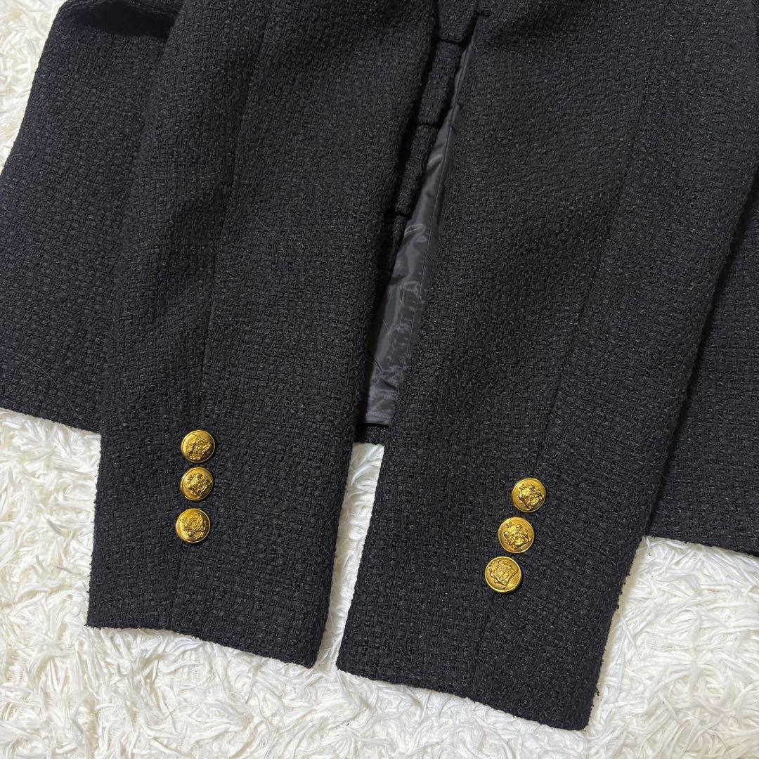 ALUDE SELECT design tweed jacket ブラック　L