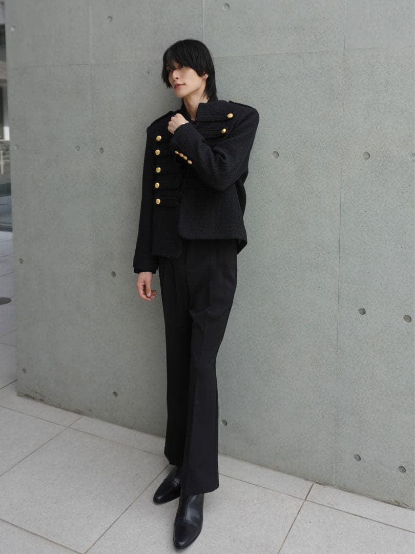 ALUDE SELECT design tweed jacket ブラック　L