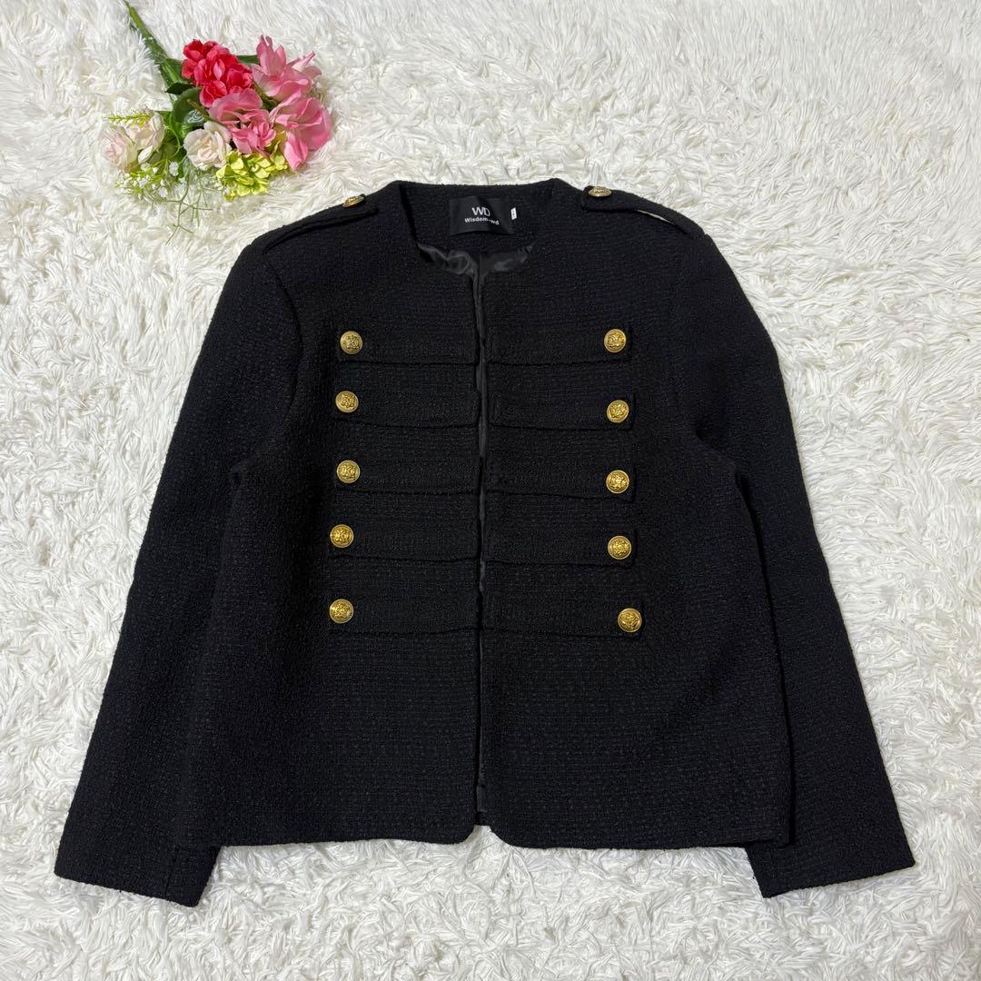 ALUDE SELECT design tweed jacket ブラック　L