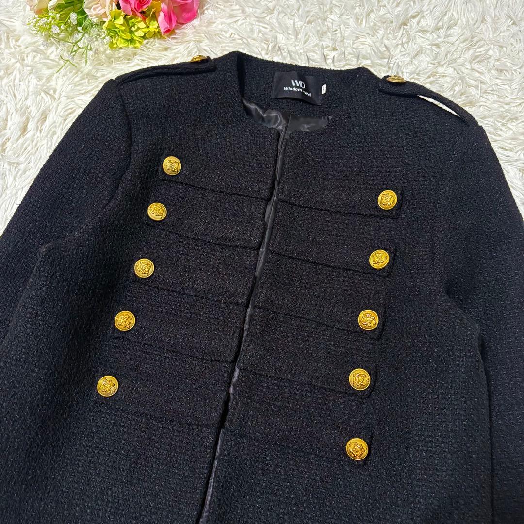 ALUDE SELECT design tweed jacket ブラック　L