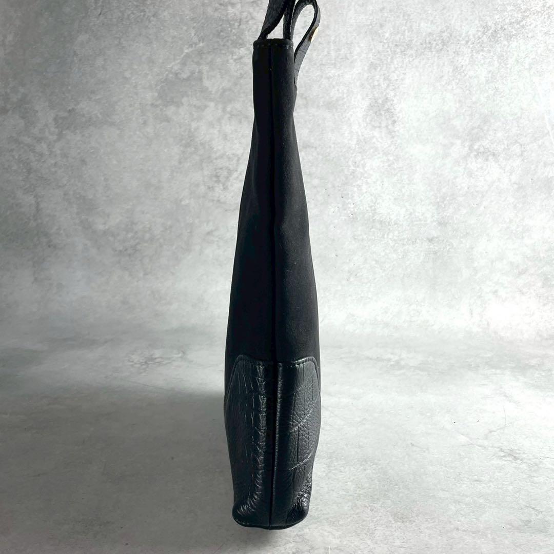 【極美品 限定モデル】 ペッレモルビダ ハンドバッグ スエード レザー クロコ