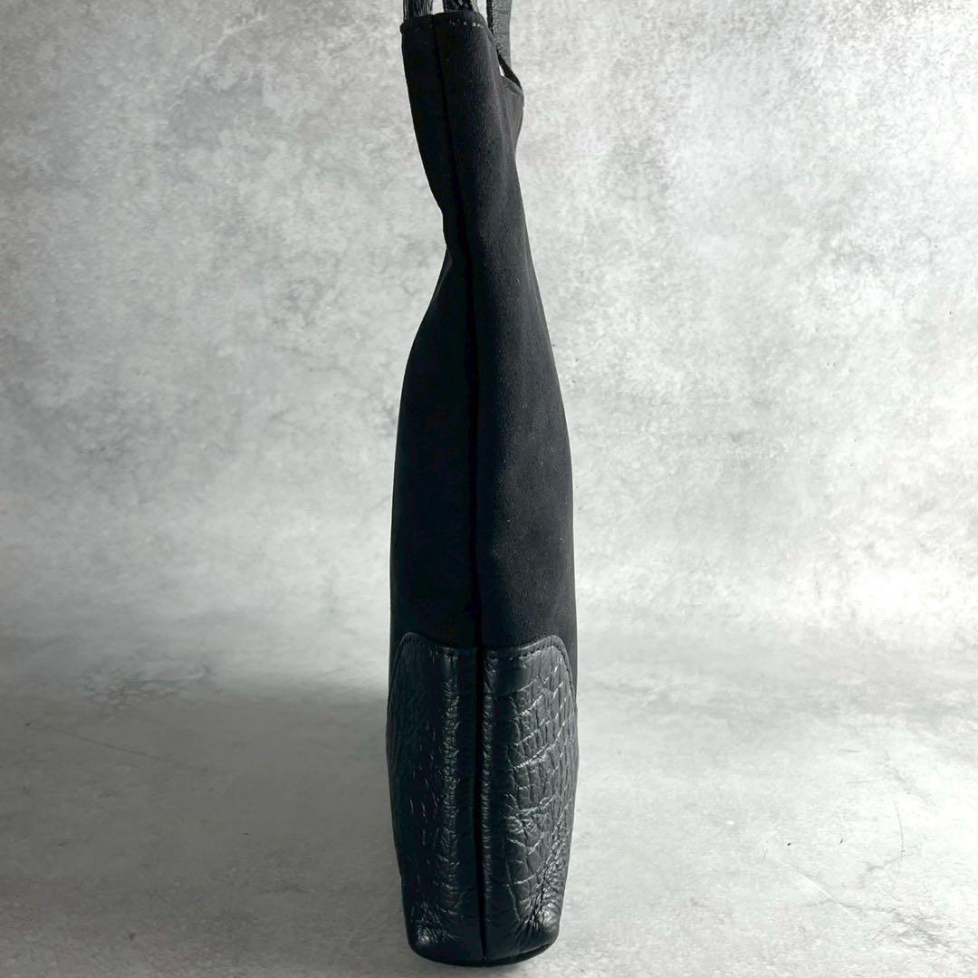 【極美品 限定モデル】 ペッレモルビダ ハンドバッグ スエード レザー クロコ