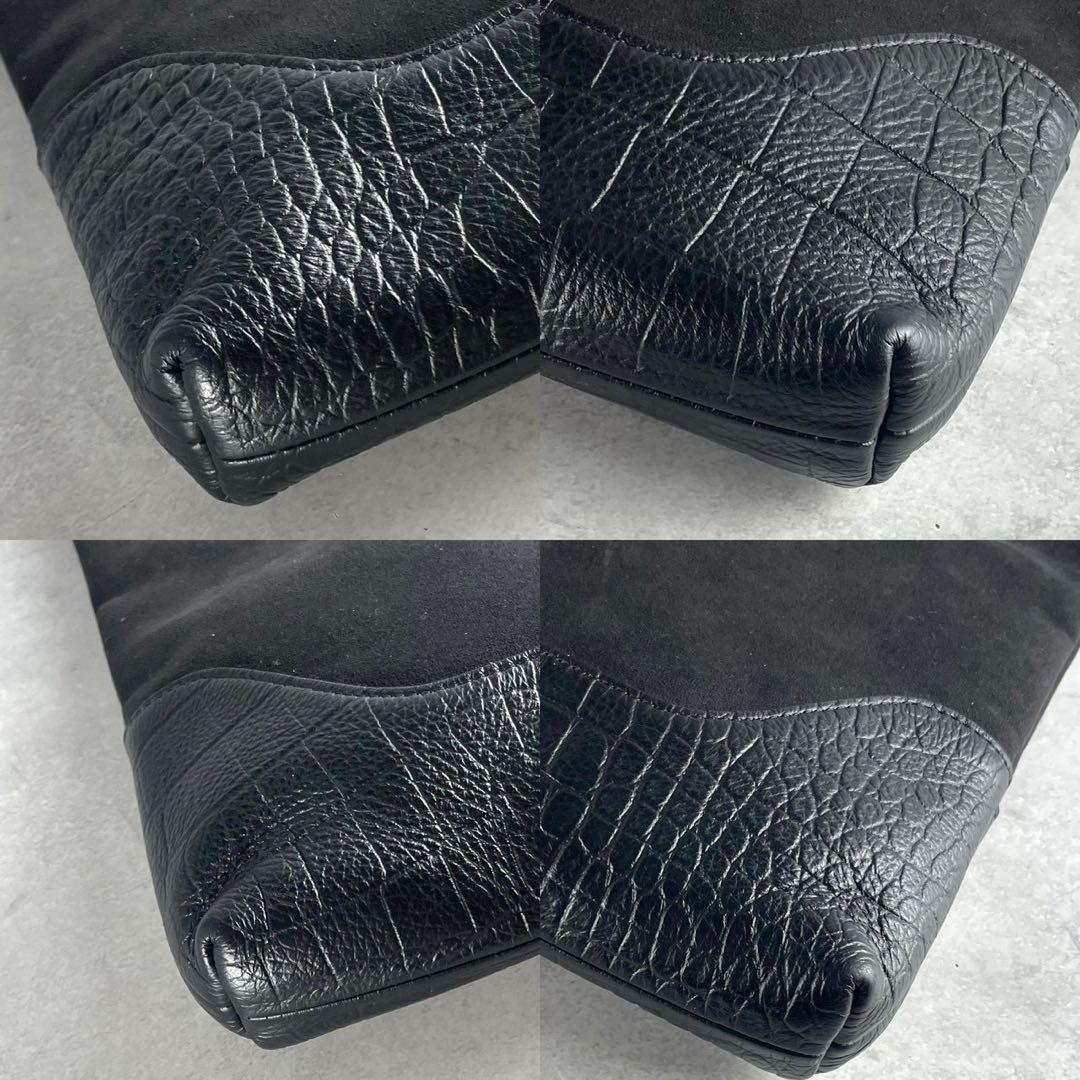 【極美品 限定モデル】 ペッレモルビダ ハンドバッグ スエード レザー クロコ