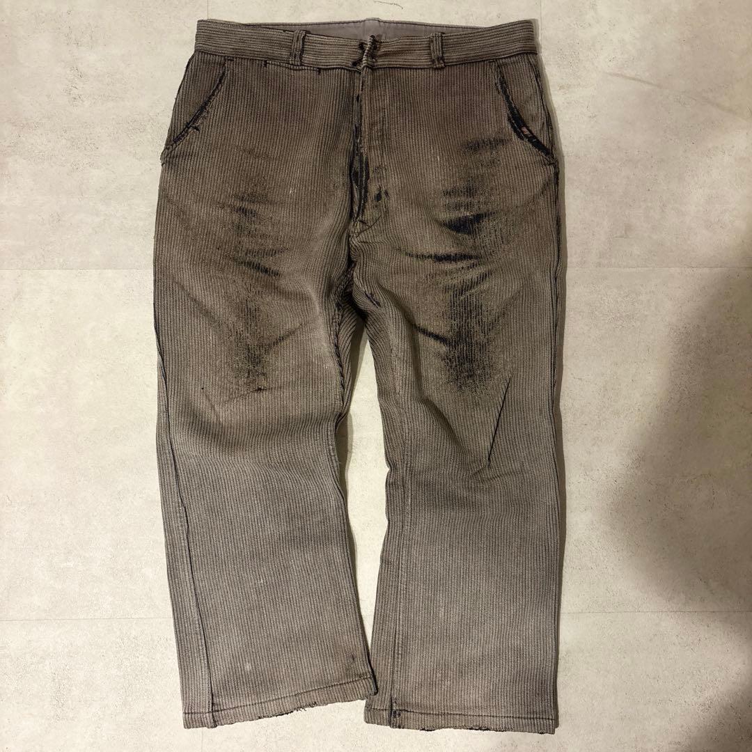 40s 50s vintage フレンチワーク コットンピケパンツ 襤褸