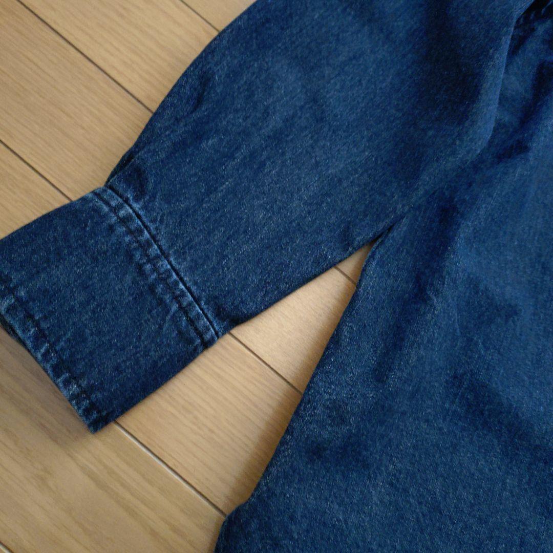 新品今期アンタイトル/パール調ボタンヴ ィンテージオーバーデニムシャツ