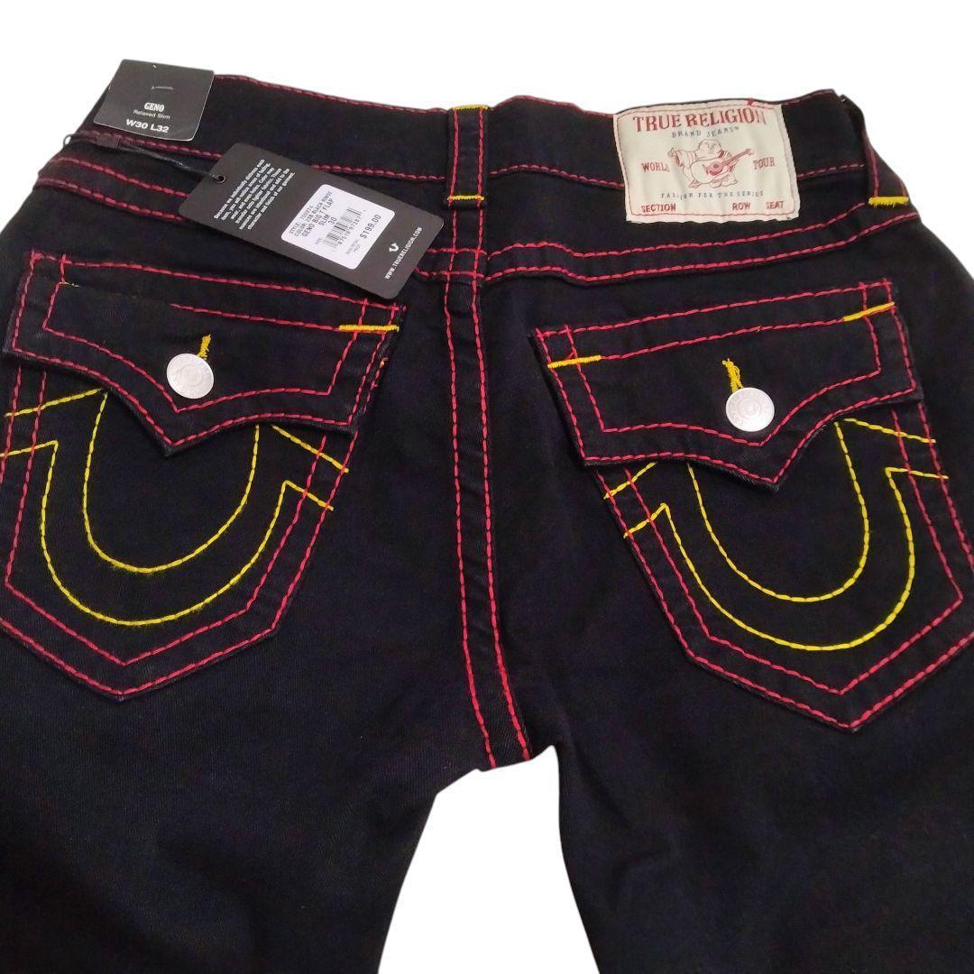 W30 ✨新品未使用 トゥルーレリジョン デニムパンツ ブラック ビッグT