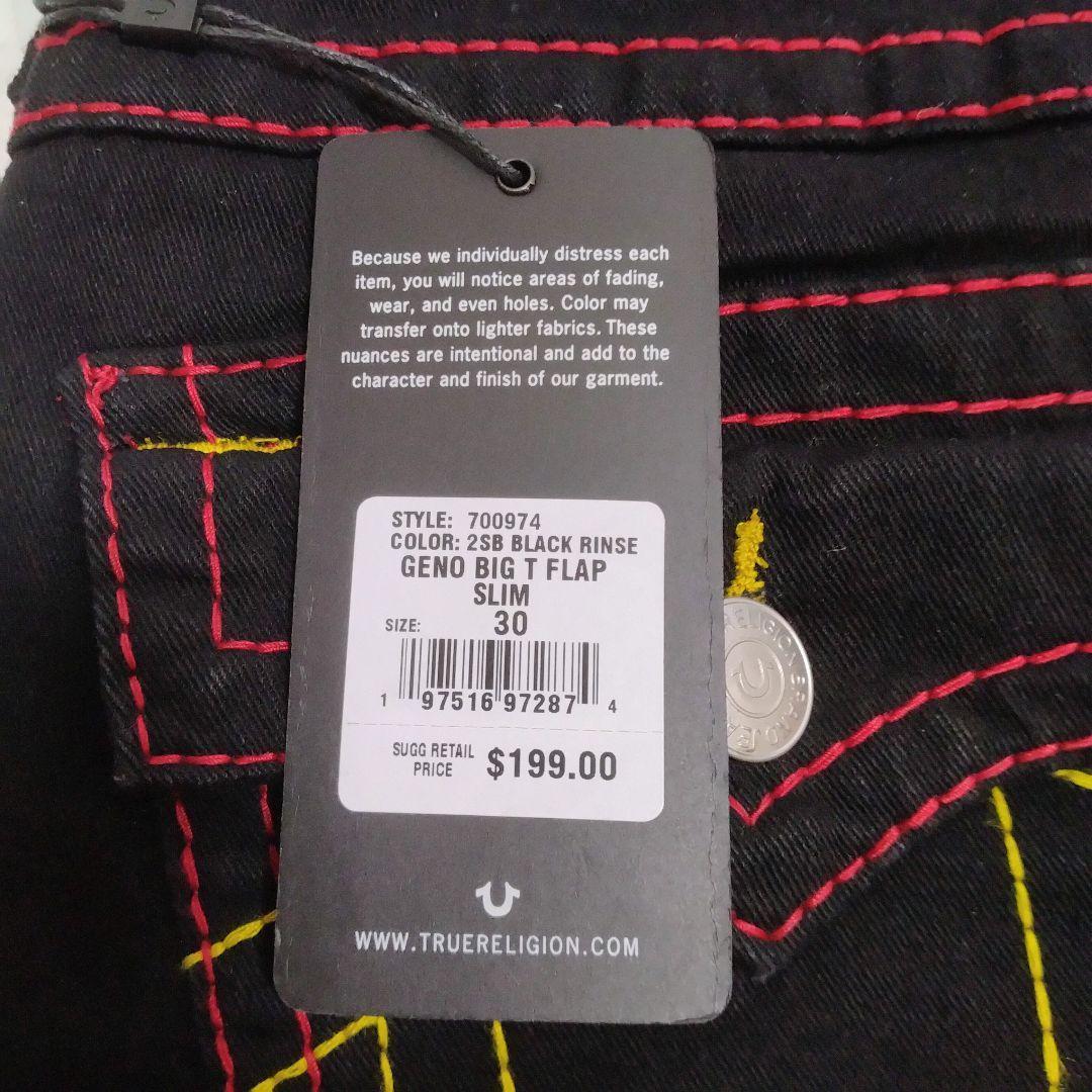 W30 ✨新品未使用 トゥルーレリジョン デニムパンツ ブラック ビッグT