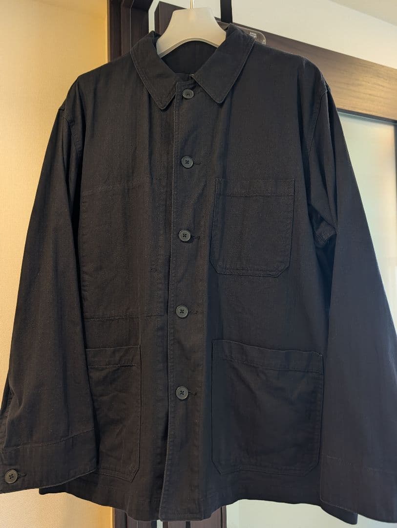 【3点セット】無印 カポック混 ヘリンボーン XL カバーオール ベスト BK