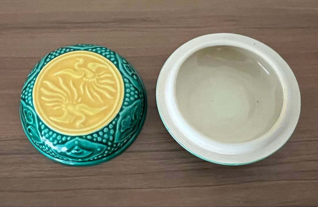 永楽 善五郎 交趾 羽衣 鳳凰紋 香合 美品 京焼 箱あり 縁起物