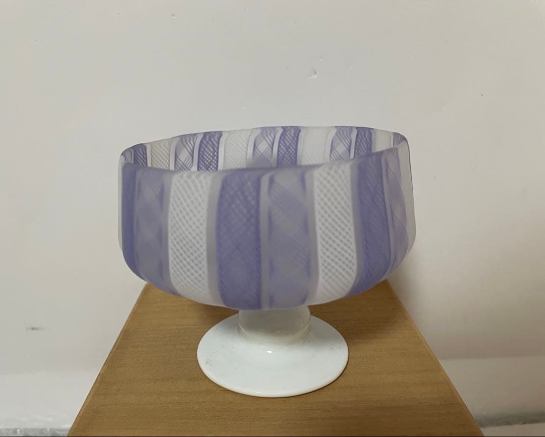 藤田喬平 手吹 ヴェニス 台钵・グラス 文化勲章受章 パープル