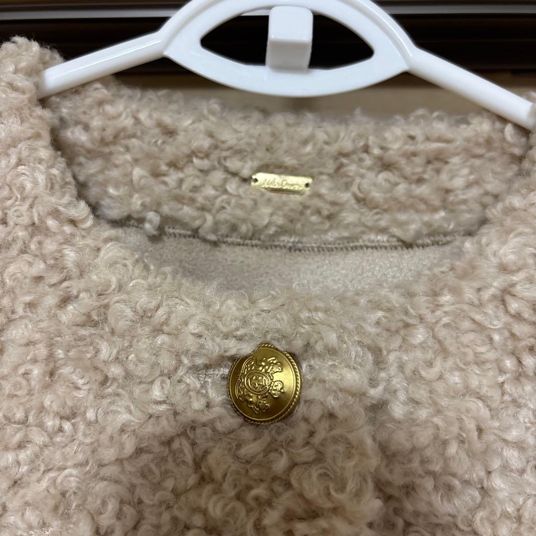 ミラオーウェン 金釦ノーカラーコンパクトボアジャケット 0サイズ