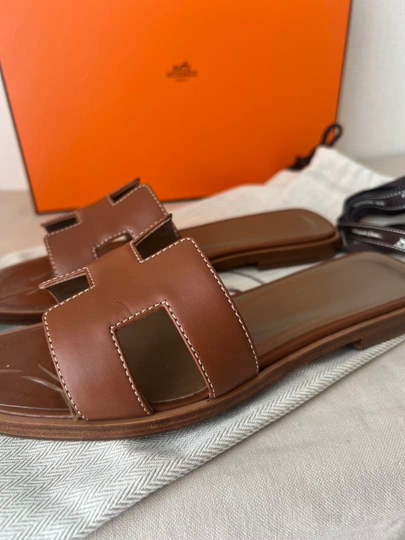 【最終価格！】HERMES　エルメス　オラン　サンダル　35 ゴールド　ブラウン
