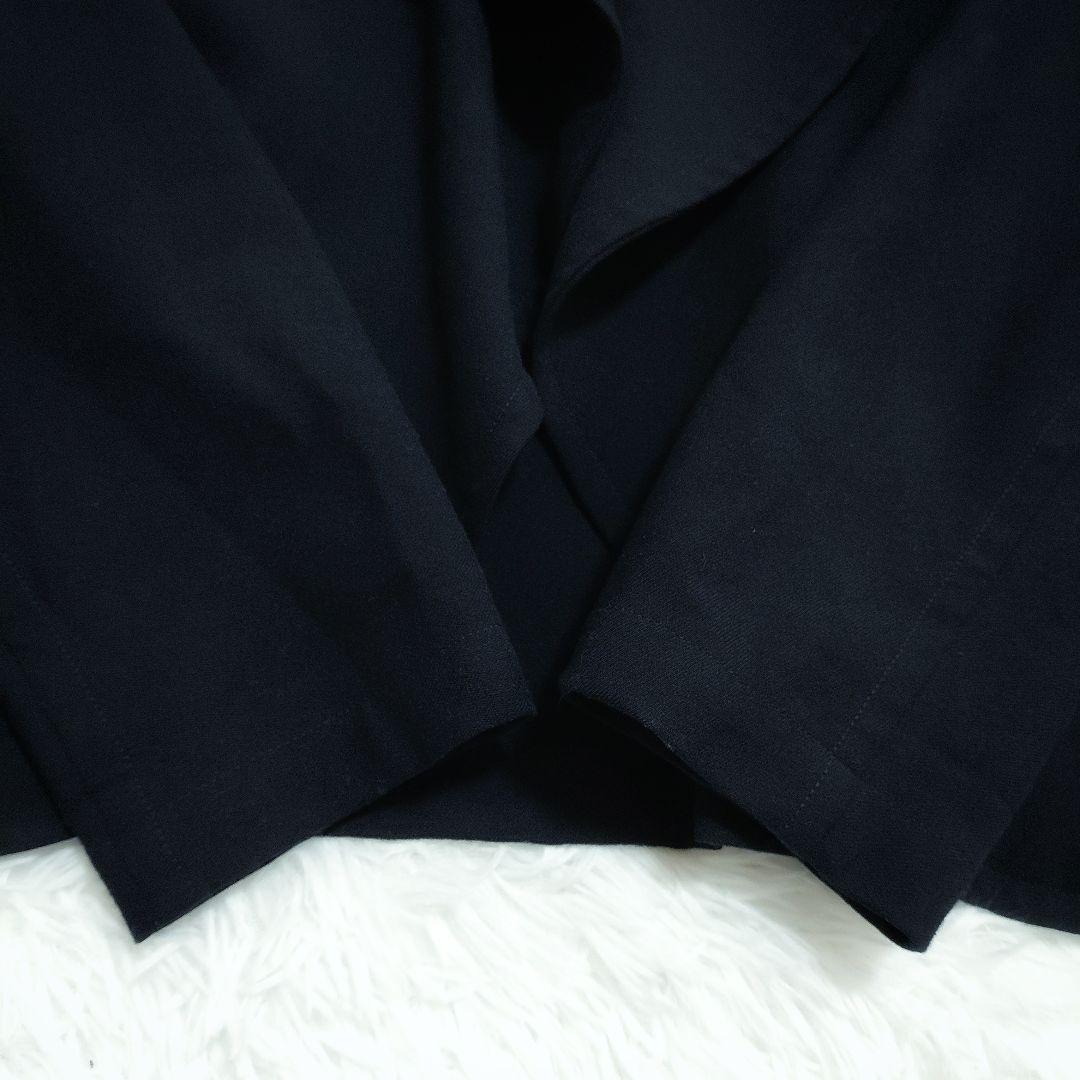 リミフゥ　ジャケット　オープンフロント ウール　ドレープ　濃紺