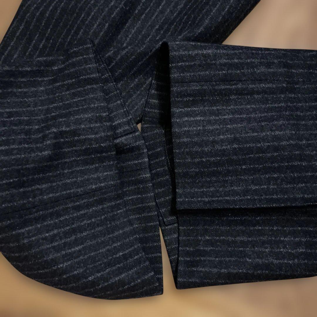 INCOTEXインコテックス　スラックス48ダークグレー縦ストライプ