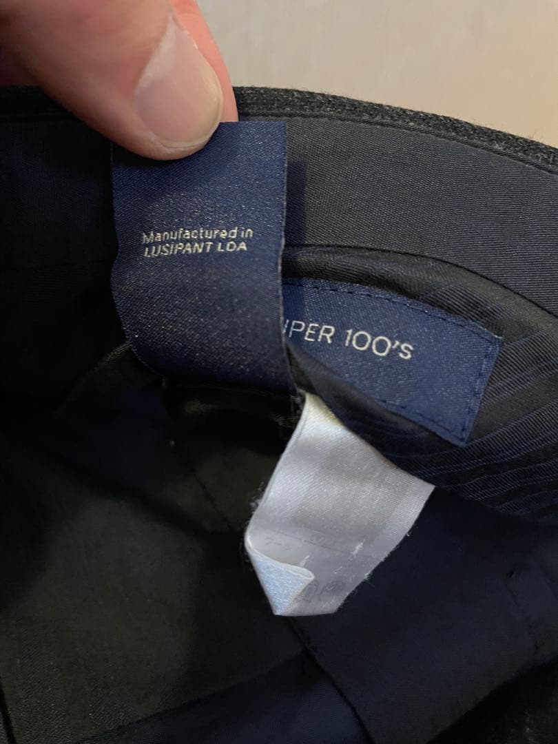 INCOTEXインコテックス　スラックス48ダークグレー縦ストライプ