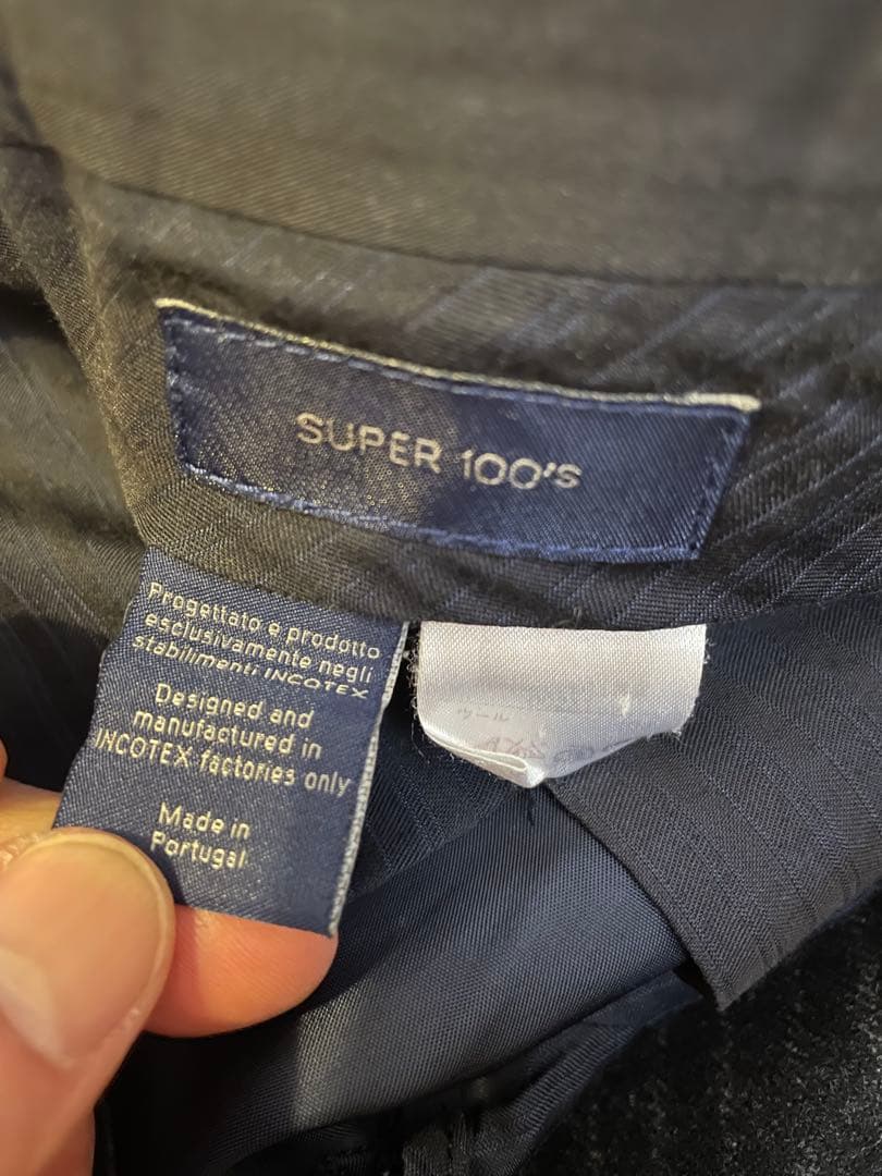 INCOTEXインコテックス　スラックス48ダークグレー縦ストライプ