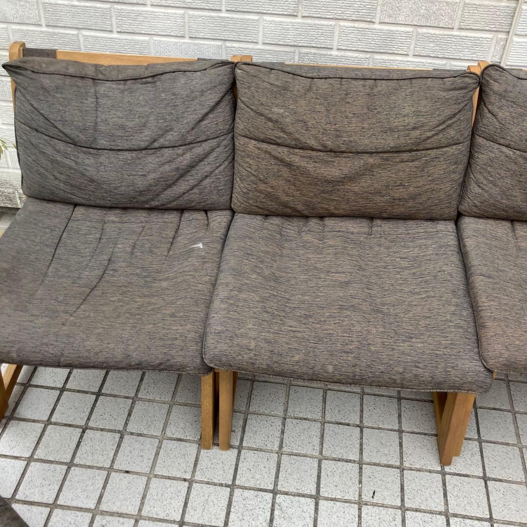 ① 北欧レトロ ミキモク 雅 木製フレーム アームレスチェア 一人掛けソファー