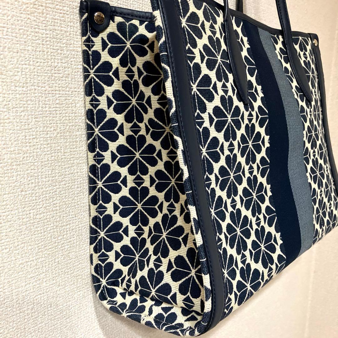 kate spade ケイトスペード トートバッグ フラワージャガード ブルー