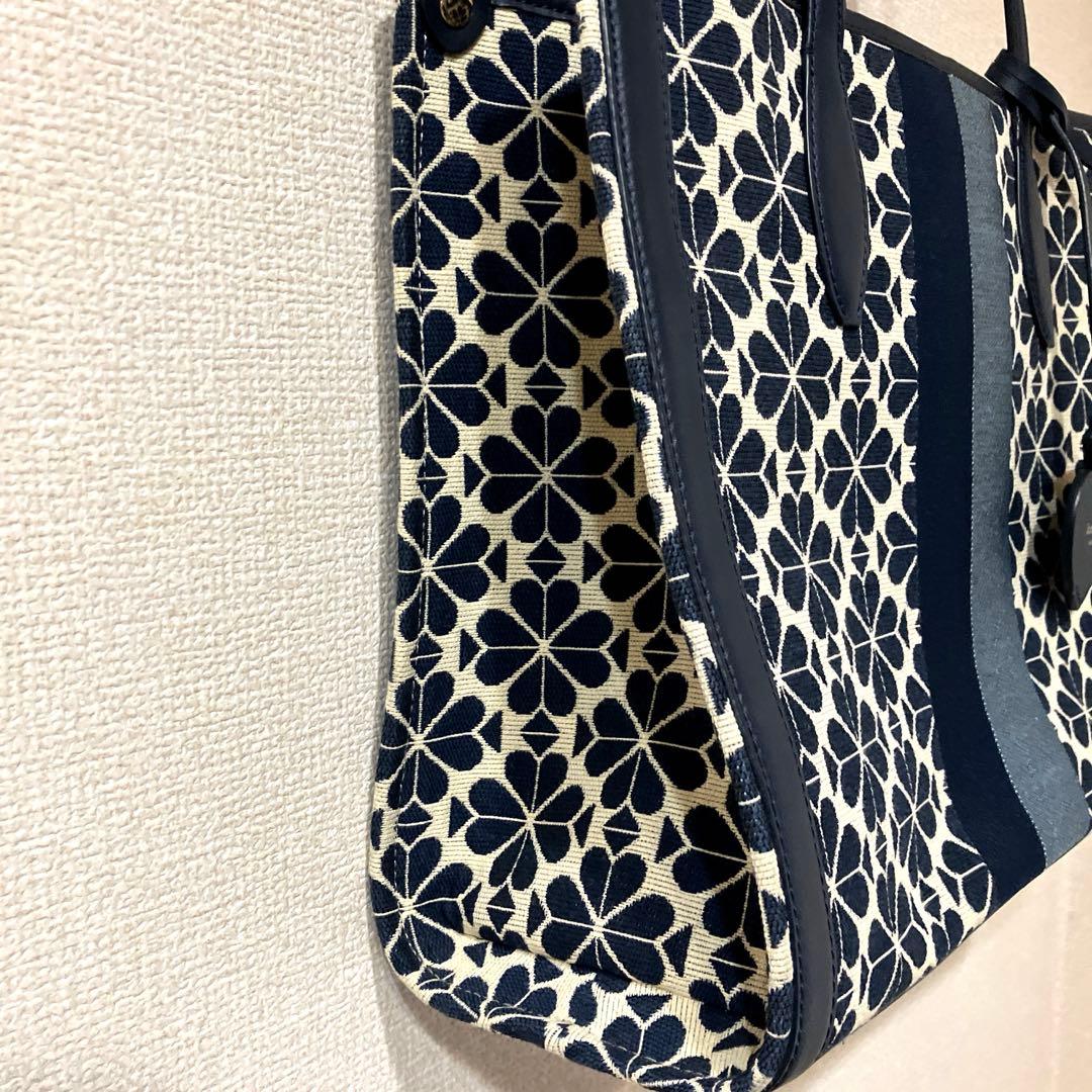 kate spade ケイトスペード トートバッグ フラワージャガード ブルー