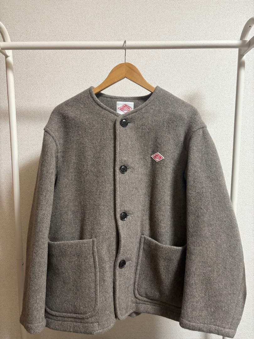 DANTON ノーカラージャケット ベージュ 42