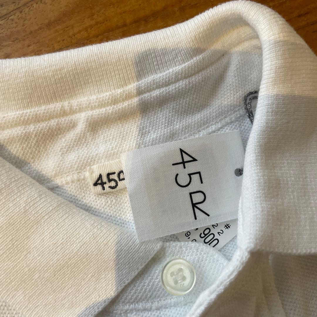 【新品・未使用】45R カノコのMキャミポロ ワイドシャツ ホワイト 刺繍