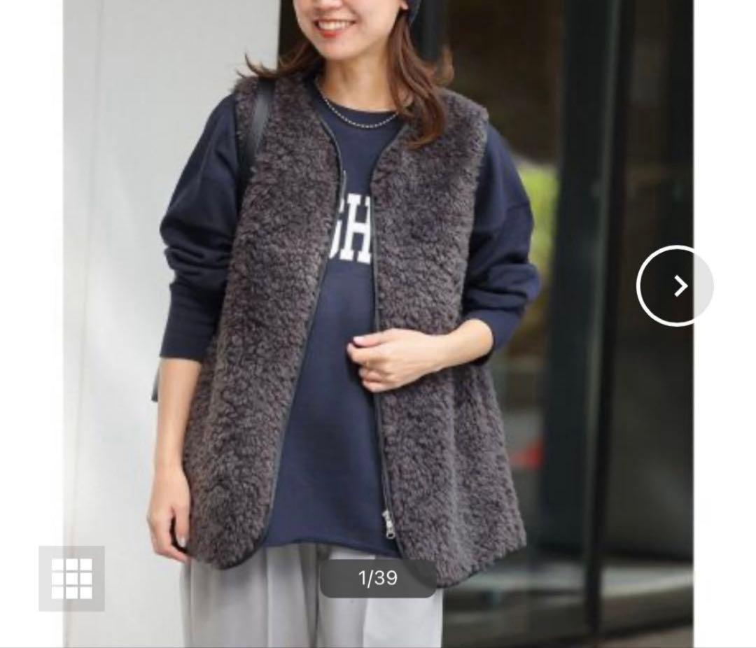 ジャーナルスタンダードレリューム シープフェイクファージップベスト 美品